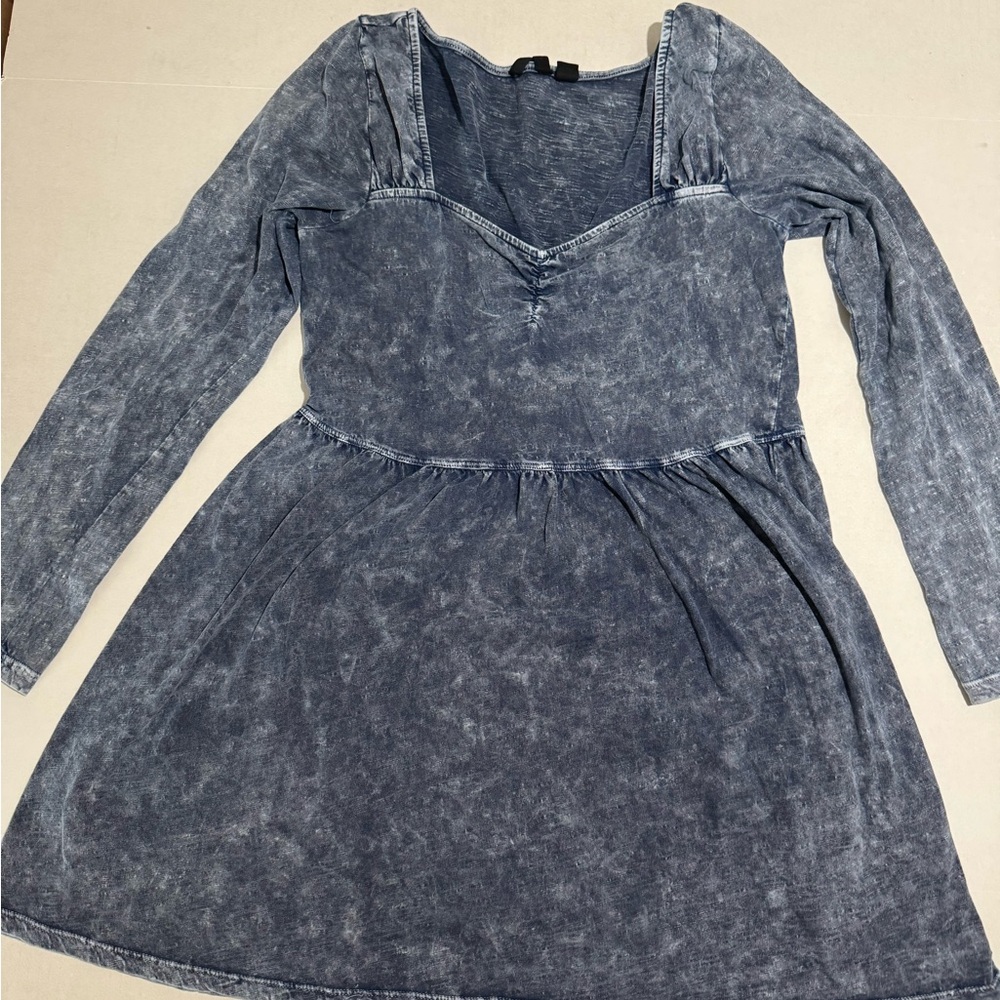 ROXY Sk8/Surf Women's Large Blue Washed‎ Dress, 100% Cotton #970